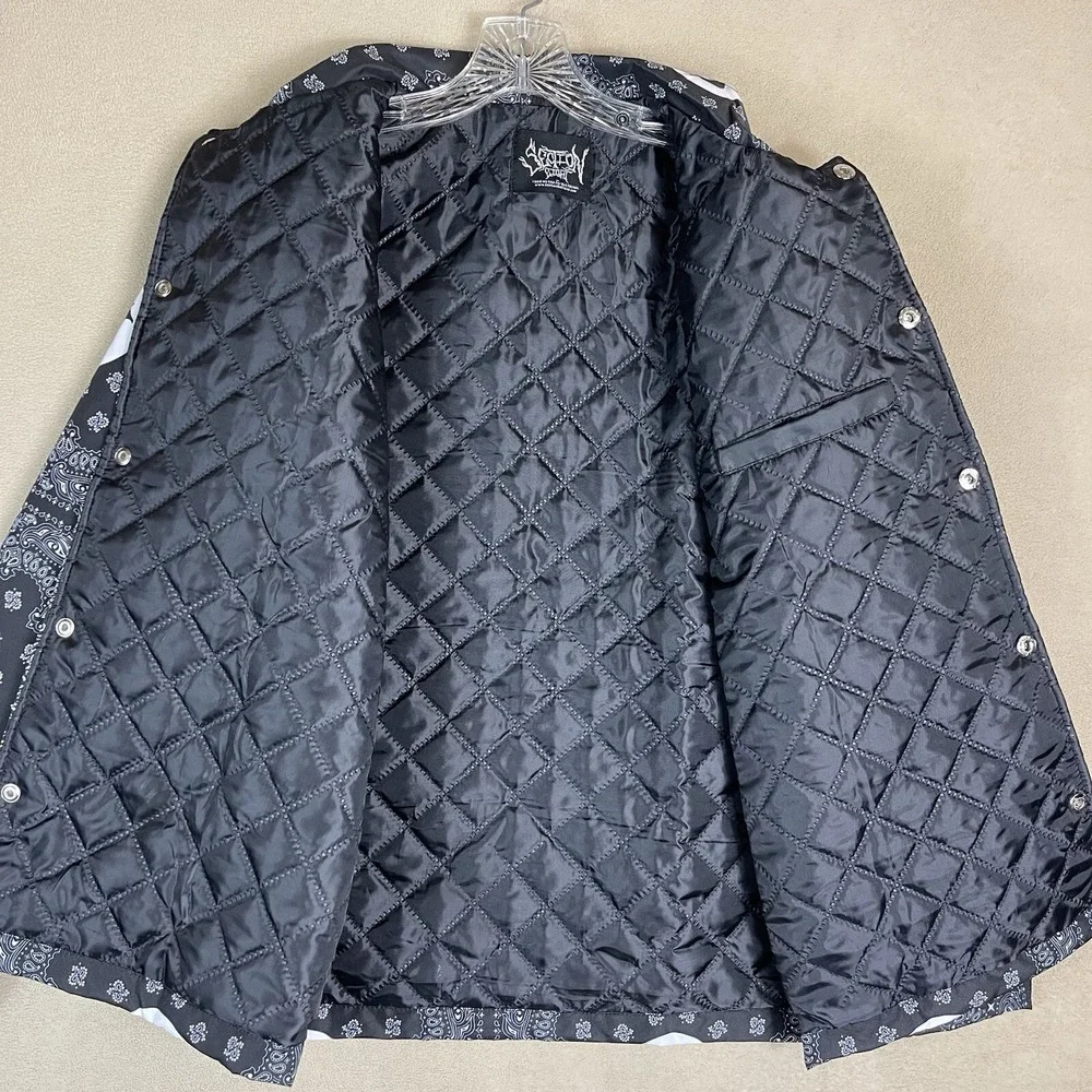 Section Eight Jacket Mens S Bandana Paisley 8 Ball Black Streetwear EUC